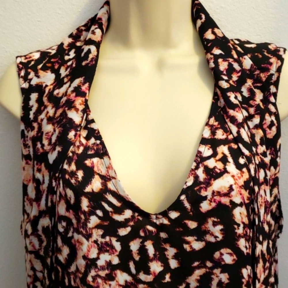 Ava & Viv 1X Floral Black and Pink Blouse - Picture 3 of 7